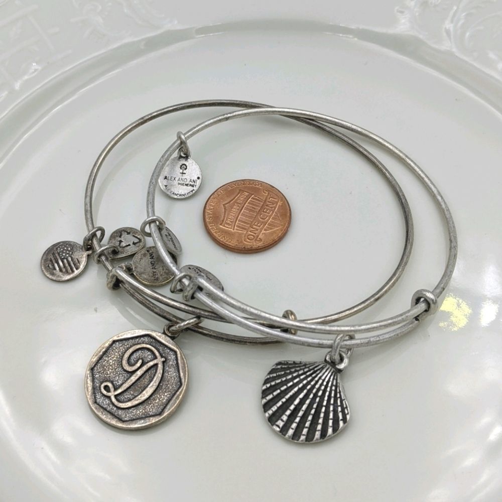 Alex and Ani Rafaleian Silver Seashell D Bracelet